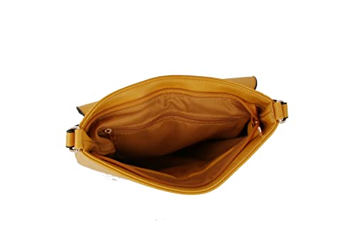 Handbag Republic Fashion Bee Crossbody Multi Color Stripe Messenger Vegan Leather Purse for Women (Black)