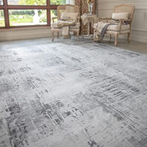 resare modern abstract area rugs 5×7 distressed rug machine washable, ideal home decor, gray
