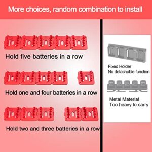 Crivnhar 5 Pack Battery Holder for Milwaukee M18 18V Battery Mounts Dock Holder Fit for M18 48-11-1815 48-11-1828 48-11-1850 48-11-1860 (w/10 Screws, No Battery)