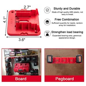 Crivnhar 5 Pack Battery Holder for Milwaukee M18 18V Battery Mounts Dock Holder Fit for M18 48-11-1815 48-11-1828 48-11-1850 48-11-1860 (w/10 Screws, No Battery)