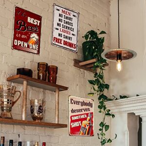 3 Pieces Bar Signs Home Decor Rustic Retro Vintage Design Bar Rules Art Signs Metal Tin Sign Bar Pub Man Cave Poster Tinplate Print for Bar Pub Restaurant Decoration 8 x 12 Inch (Delicate Style)