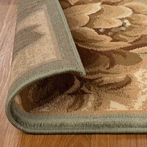 SUPERIOR Indoor 2' 7" x 8' Runner Rug with Jute Backing, Modern Floor Decor for Home Hallway, Living Room - Floor Cover, Entryway, Bedroom, Traditional Oversized Floral Border, Slate