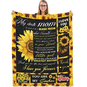 jiyepopo to my mom blanket from daughter son sunflower birthday gifts for mom soft warm love you mom blankets mothers day for her 60″x50″