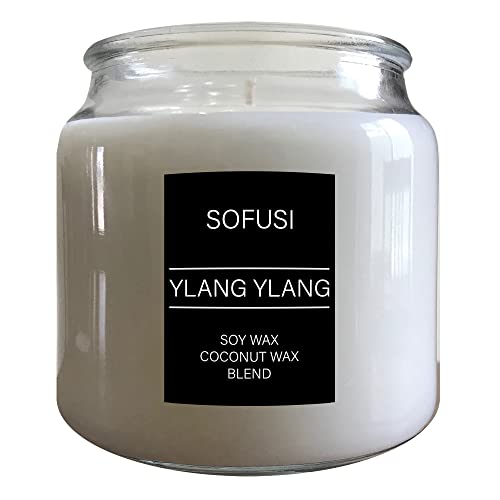 SOFUSI Ylang Ylang Candle | Large 16 Ounce Country (Glass LID)