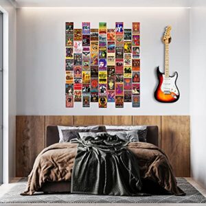 Woonkit 60 PC Vintage Rock Band Posters for Room Aesthetic, 70s 80s 90s Retro Music Room Wall Bedroom Decor Wall Art, Vintage Rock Band Music Concert Poster Wall Collage, Old Music Album Cover Prints (A 60 SET, 4X6 INCH)