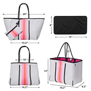 Tote Bag for Women,Neoprene Bag,Beach Bag, Large Tote Bags,Handbags for Women by Termusail (cold white)