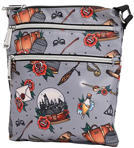 Loungefly Harry Potter Passport Crossbody Travel Bag AOP Relics Tattoo Print