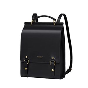 cnoles leather backpack purse for women fashion ladies vintage bag casual school college travel backpacks bookbag black