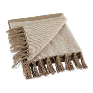 DII Striped Throw Collection Urban Cityscape Border, Stone