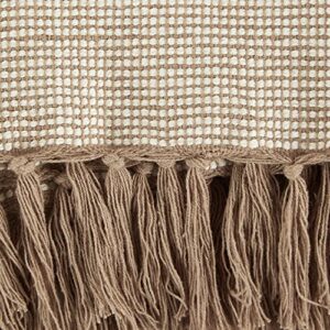 DII Striped Throw Collection Urban Cityscape Border, Stone