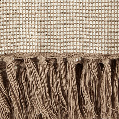 DII Striped Throw Collection Urban Cityscape Border, Stone