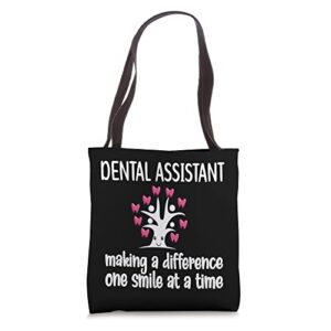 dental assistant one smile at a time dental assistant tote bag