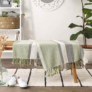 DII Striped Throw Collection Herringbone, 50x60, Antique Green