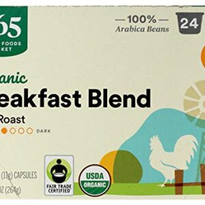 365 by Whole Foods Market, Organic Breakfast Blend Coffee Capsules, 0.39 Ounce (Pack of 24)