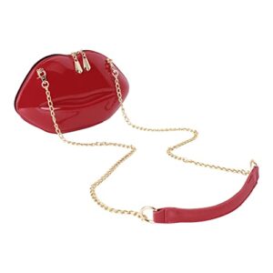 Goclothod Women Lips-shaped Shoulder Bag PU Leather Crossbody Bag Party Evening Handbag