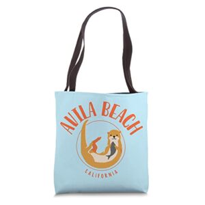 avila beach california sea otter design tote bag