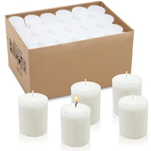 12 hours votive candles, 24 packs unscented white 2.0 inch wax candles for wedding, party, holiday & home