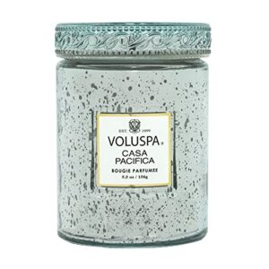 voluspa casa pacifica candle | small glass jar | 5.5 oz. | 50 hour burn time | hand-poured coconut wax + all natural wicks for a clean burn | vegan | poured in the usa