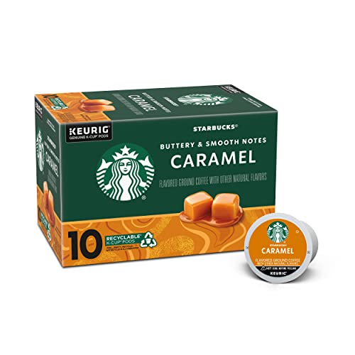 Starbucks K-Cup Coffee Pods—Caramel Flavored Coffee—Naturally Flavored—100% Arabica—1 box (10 pods)