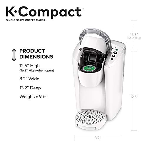 Keurig K-Compact Single-Serve K-Cup Pod Coffee Maker, White