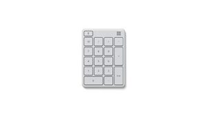 microsoft number pad – glacier. standalone number pad for numeric input. wireless, bluetooth 18-key number pad with up to 24 months battery life