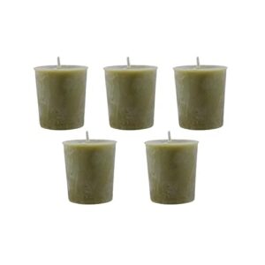 candlestock real bayberry votive candle 5 pack – pure bayberry and pure beeswax blend – pack of 5 handmade unscented real bayberry votive candles