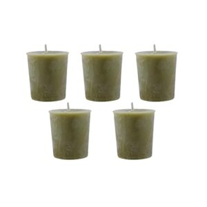 Candlestock Real Bayberry Votive Candle 5 Pack - Pure Bayberry and Pure Beeswax Blend - Pack of 5 Handmade Unscented Real Bayberry Votive Candles