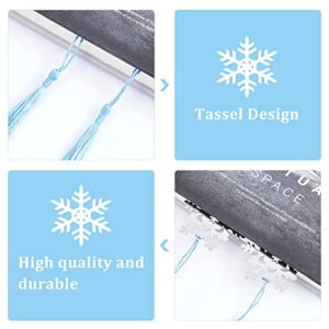 CHGCRAFT 20Pcs Snowflake Bookmark with Tassel Metal Bookmark Christmas Boxed Snowflake Bookmark for Bookworm Gift Book Lovers Student 7.3inch