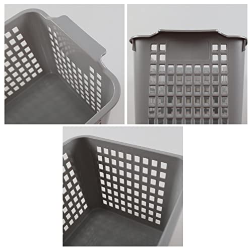 Ramddy Pantry Storage Baskets Bin, Small Plastic Gray Basket, 6 Packs