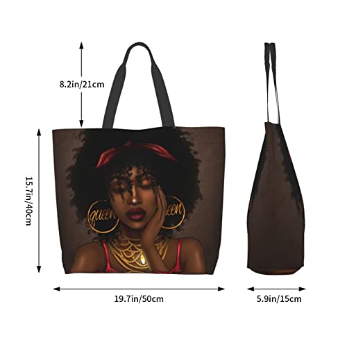 IAGM Tote Bags For Women African American Black Women Shoulder Bags Black Girl Satchel Handbags For Gym Beach Work School