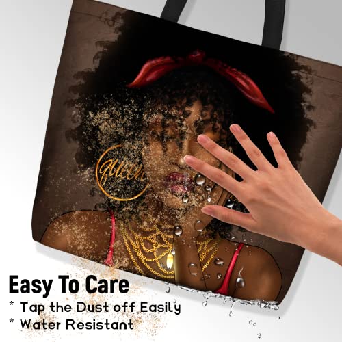 IAGM Tote Bags For Women African American Black Women Shoulder Bags Black Girl Satchel Handbags For Gym Beach Work School