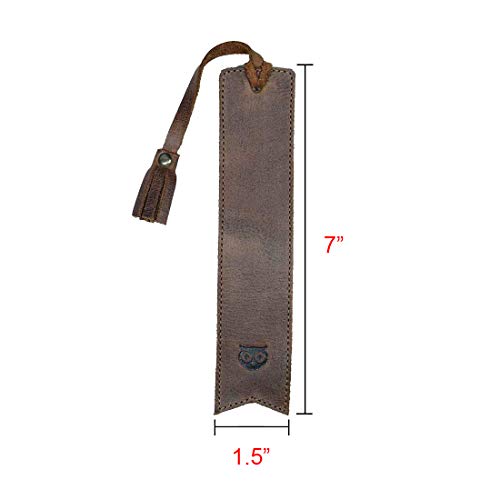 Hide & Drink, Leather Bookmark w/ Tassel, Pagemarker for Bookworms, Readers, Writers, Durable, Genuine, Fine Grain Leather, Deluxe, Classic, Handmade Includes 101 Year Warranty :: Bourbon Brown