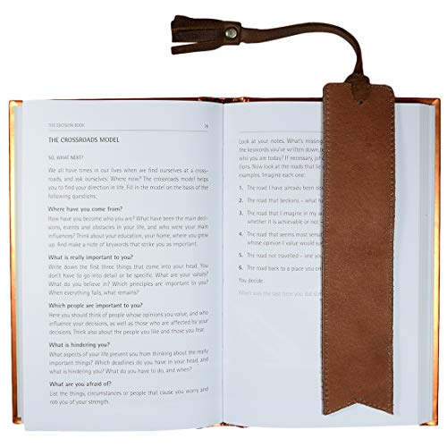 Hide & Drink, Leather Bookmark w/ Tassel, Pagemarker for Bookworms, Readers, Writers, Durable, Genuine, Fine Grain Leather, Deluxe, Classic, Handmade Includes 101 Year Warranty :: Bourbon Brown
