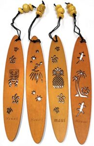 wooden surfboard bookmarks set of 4