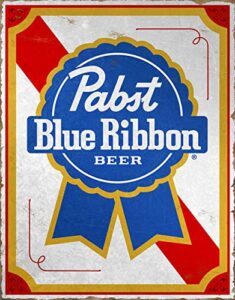 desperate enterprises pbr – pabst blue ribbon beer tin sign – nostalgic vintage metal wall décor – made in usa