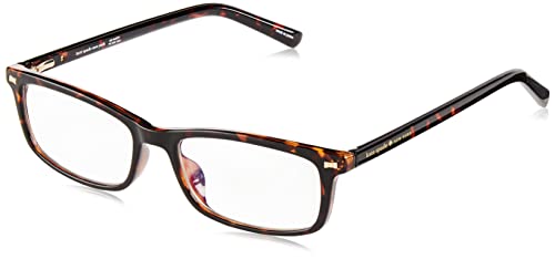 Kate Spade New York Women's Kate Spade Female Optical Style Jodie2 Rectangular Reading Glasses, Dark Havana Gold/Demo Lens, 50mm, 16mm + 2