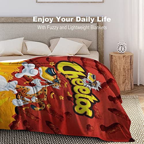 Marcusays Plush Cheeotos Throw Blanket, Fleece Blankets and Throws for Bed, Easy Care Air Conditioning Blanket 40inchx50inch