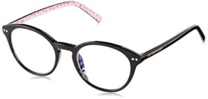 kate spade new york women’s kate spade female optical style kinslee round reading glasses, black/demo lens, 48mm, 19mm + 1.5