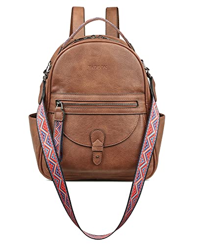 FADEON Mini Backpack Purse for Women, Designer Leather Cute Roomly Small Backpacks, Ladies Shoulder Backpack Fashion Handbag