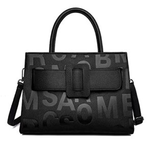 jesswoko letter print women’s black totes messenger bag fashion trend ladies top handle shoulder bags handbags for women large