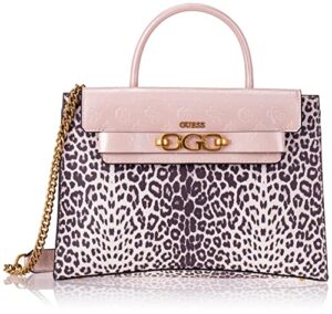 guess zira high society satchel, leopard multi