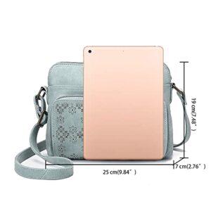 JOSEKO Crossbody Lightweight, Women Solid Multi-pockets Casual PU Leather Crossbody Shoulder Bag Green