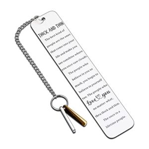 valentine’s day gift for friend thick and thin bookmarks for best friend women book lover, friendship gifts for bff friends mom birthday gift for female sentimental gift for friendship besties sister