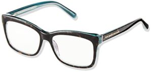 kate spade new york women’s kate spade female optical style dollie rectangular reading glasses, havana blue/demo lens, 53mm, 15mm + 2.5