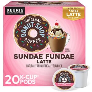 The Original Donut Shop Sundae Fundae One Step Latte, Keurig Single Serve K-Cup Pods, 20 Count