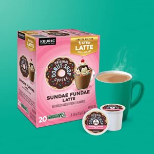 The Original Donut Shop Sundae Fundae One Step Latte, Keurig Single Serve K-Cup Pods, 20 Count