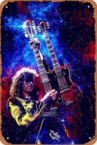 fumtgsin jimmy page plaque poster metal tin sign vintage wall signs for home cafe bar pub man cave restaurants wall decor 8×12 inch