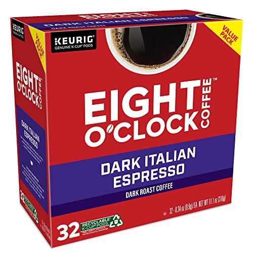 Eight O'Clock Dark Italian Espresso Coffee, Keurig Single Serve K-Cup Pods, Dark Roast, 32 Count