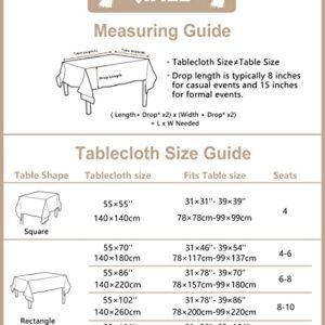 JIALE Tablecloths for Rectangle Tables,Cotton Linen Table Cloth Waterproof Tablecloth Wrinkle Free Farmhouse Dining Table Cover,Soft Fabric Table Cloths with Tassels,Blue & White,55" X 86",6-8 Seats