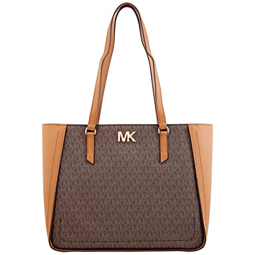 Michael Michael Kors Womens Sylvia Leather Logo Shoulder Handbag Brown Medium